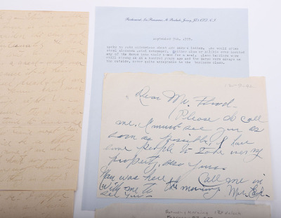 5-page letter from Sadie Earp to John Flood asking for a loan of $25. Generally good condition with fading to the ink and written on rag paper. - 4