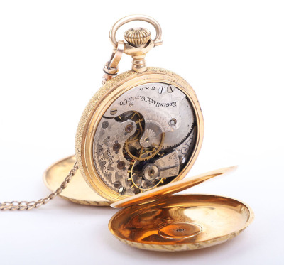 Sadie Earp 14k gold watch and chain by Elgin - 2