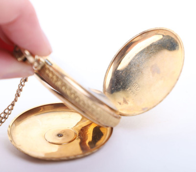 Sadie Earp 14k gold watch and chain by Elgin - 5