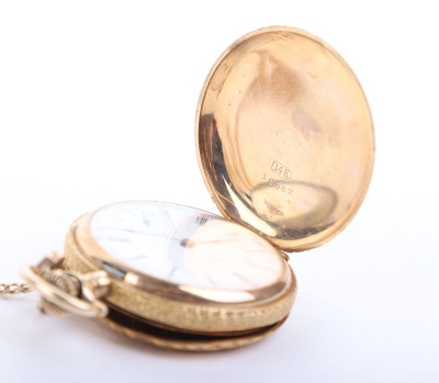 Sadie Earp 14k gold watch and chain by Elgin - 6