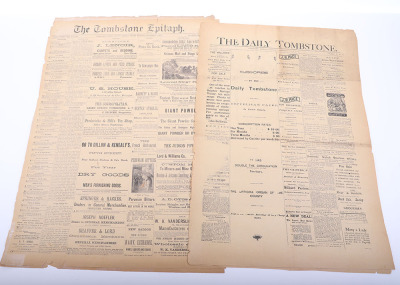 Large lot of Tombstone Arizona newspapers 1880&rsquo;s - 2