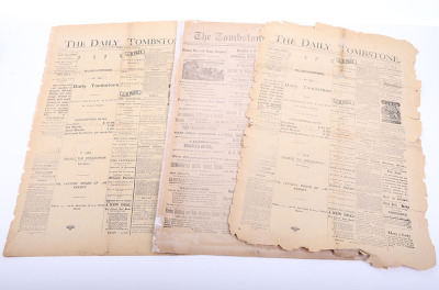 Large lot of Tombstone Arizona newspapers 1880&rsquo;s - 3