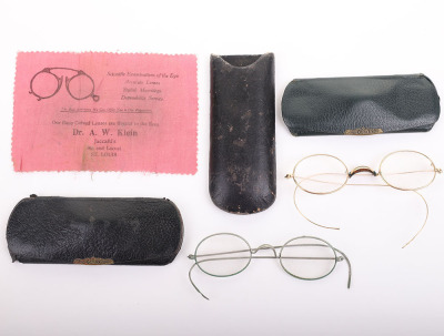 Spectacles and cases belonging to Wyatt Earp’s mother