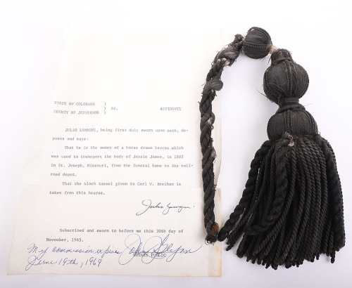 Black tassel used on the hearse that carried Jesse James’s body