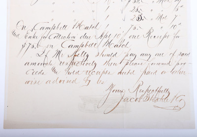 Original receipt for the billiard table that Morgan Earp Died upon in Tombstone Arizona - 4