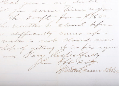 Attorneys letter from 1876 to JJ McClelland - 4