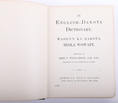 English-Lakota dictionary published by the American Tract Society in 1902 - 3