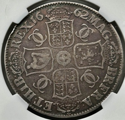 NGC Ð Charles II (1660-85), Crown, 1662 - 2