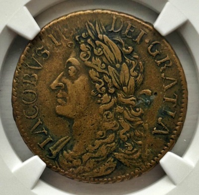 NGC - James II (1685-91), Gunmoney Coinage, Halfcrown, 1689 Oct