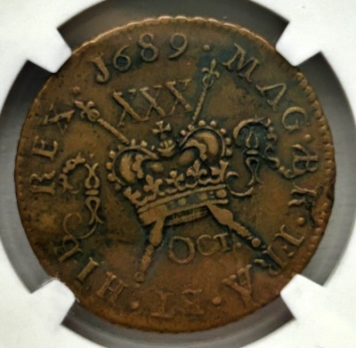 NGC - James II (1685-91), Gunmoney Coinage, Halfcrown, 1689 Oct - 2