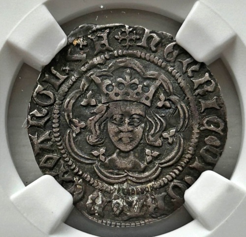 NGC Ð Henry VI (1422-61) First Reign, Pinecone-mascle Issue, Halfgroat, Calais