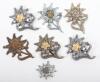 7x German Mountain Troops (Gebirgsjäger) Metal Cap Edelweiss