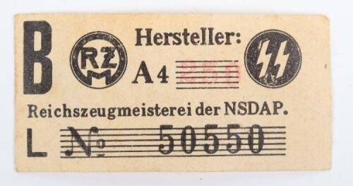 Reproduction Rzm Labels Third Reich Army Generals Manufacture Card Templates and RZM Paper Labels