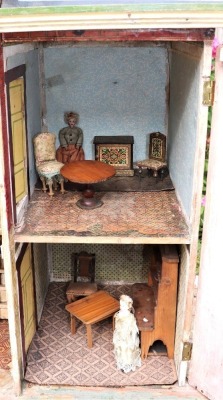 A Moritz Gottschalk blue roof dolls house with Garden room, German circa 1905, - 3