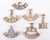 4x WW1 Territorial Brass Shoulder Titles, Artillery Volunteer Title and Cadet Brass Shoulder Title