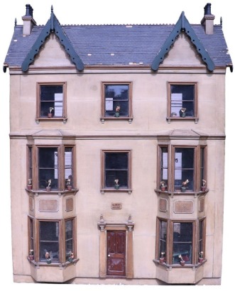 ‘Albert House’ a large and impressive painted wooden dolls house and contents, English circa 1870,