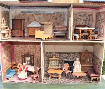 A large Moritz Gottschalk blue roof dolls house , German circa 1890, - 2