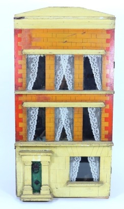 A small Silber & Fleming painted wooden dolls house and contents, German circa 1890,