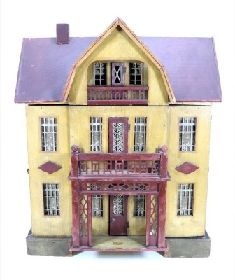 A Moritz Gottschalk red roof dolls house and contents, German circa 1920s,