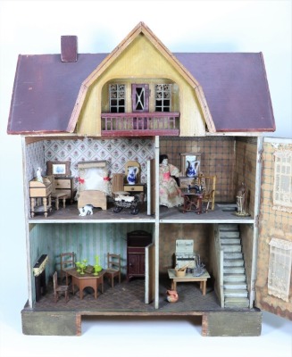 A Moritz Gottschalk red roof dolls house and contents, German circa 1920s, - 2