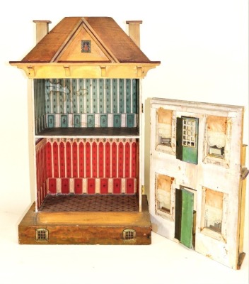 A ‘Moko’ painted wooden dolls house, German, 1920s, - 2