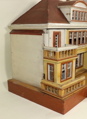 A Moritz Gottschalk model 6337 painted wooden red roof dolls house, German circa 1928, - 3