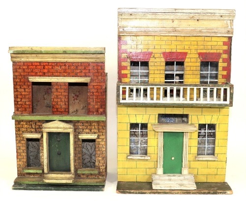 Two dolls houses including a small Silber & Fleming box back house, German late 19th century,