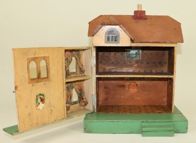 Two dolls houses including a Tri-ang wooden painted house, 1930s - 4