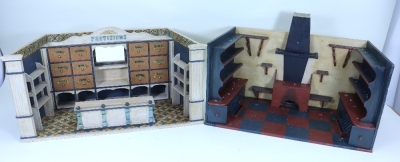 Two modern wooden room sets and a boat,