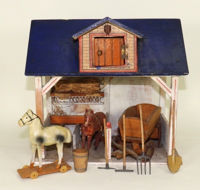 A Moritz Gottschalk model 2437 model stables, German circa 1900,