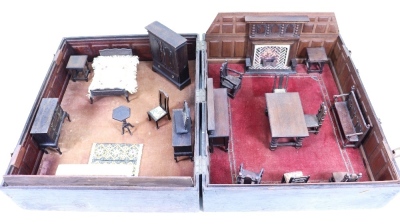 A rare Elgin of Enfield Dolls House furniture sample case, English circa 1930,