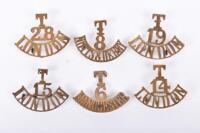 6x WW1 Territorial Brass Shoulder Titles