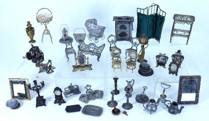 Collection of soft metal and pewter Dolls House miniatures,