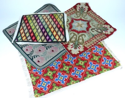 Twelve various tapestry squares,