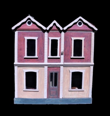 A large painted wooden dolls house, English 1920s,