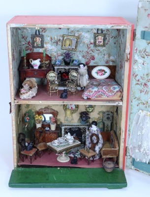 ‘Rose Villa’ a Silber & Fleming painted wooden dolls house and contents, circa 1890, - 2