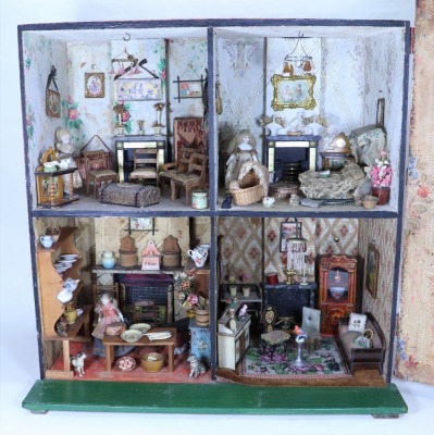 ‘Sunnyside House’ a large Silber & Fleming painted wooden dolls house and contents, circa 1890, - 2