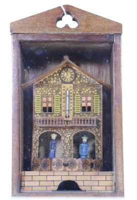 A card and paper lithographed weather vane house, German circa 1890, - 2