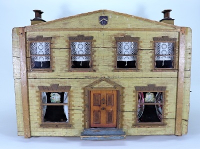 &lsquo;Myrtle Lodge&rsquo; a painted wooden dolls house and contents, English circa 1892,