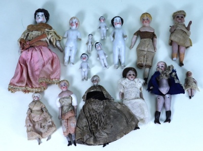 Collection of various Dolls House dolls, late 19th early 20th century, - 2