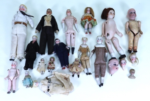 Collection of various Dolls House dolls, late 19th early 20th century,