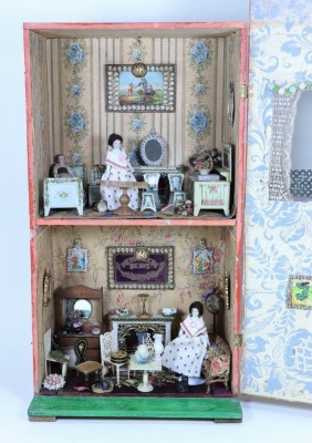 ‘Holly Bush House’ a Silber & Fleming painted wooden dolls house and contents, circa 1890, - 2