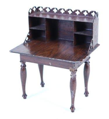 A rare Rock & Graner tinplate dolls house writing desk, German circa 1875,