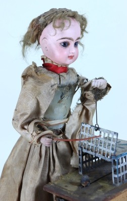 A Renou Little Girl with Mouse Automata, French circa 1900, - 4