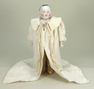 A rare glazed china Motschmann baby, German 1850s, - 2