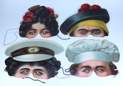 Collection of ten Tuck&rsquo;s chromolithographed part Half-Masks, Raphael Tuck & Sons circa 1900, - 2