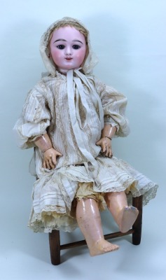 A large size 14 Eden Bebe Depose bisque head doll, French circa 1895,