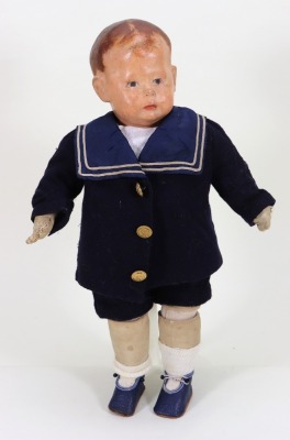 A very rare Kammer & Reinhardt for Kathe Kruse Doll I with ball jointed knees, German 1911,
