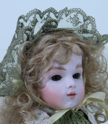 A reproduction Bru Jne size 8 bisque head Bebe doll, - 2