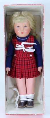 ‘Claudia’ a Kathe Kruse cloth doll in original box, German circa 1950s/60s,